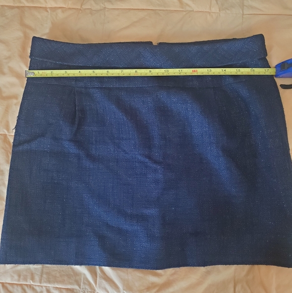 Navy & Silver J. Crew Skirt - read note on length! - Picture 4 of 6